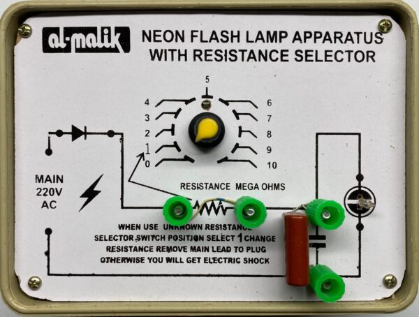 NEON FLASH LAMP WITH RESISTANCE SELECTOR